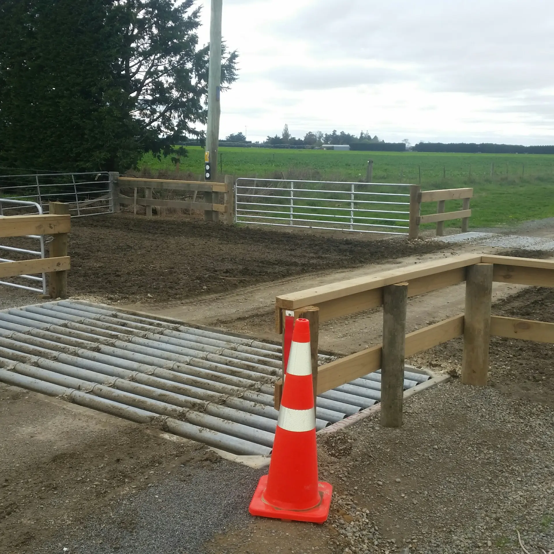 Humes Kiwi Cattlestop being installed